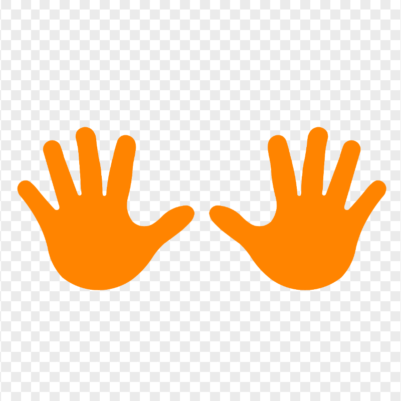 HD Orange Baby Two Hand Print Vector Silhouette PNG | Citypng