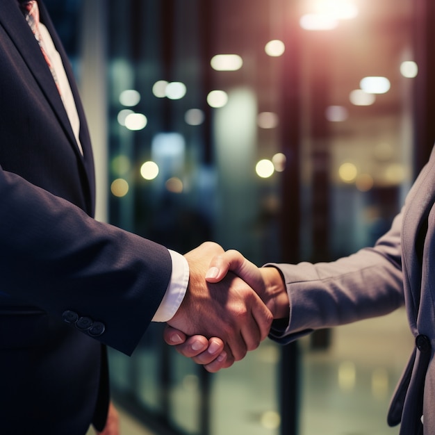 View of professional handshake between business people | AI ...