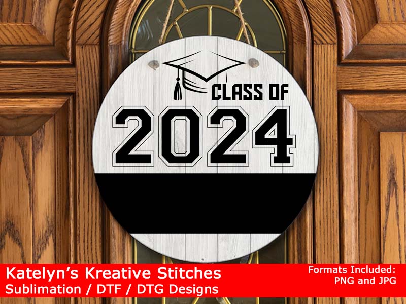 Class of 2024 Round Door Hanger for Sublimation / DTF