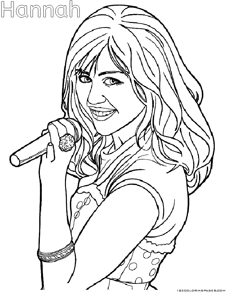 hannah montana coloring page