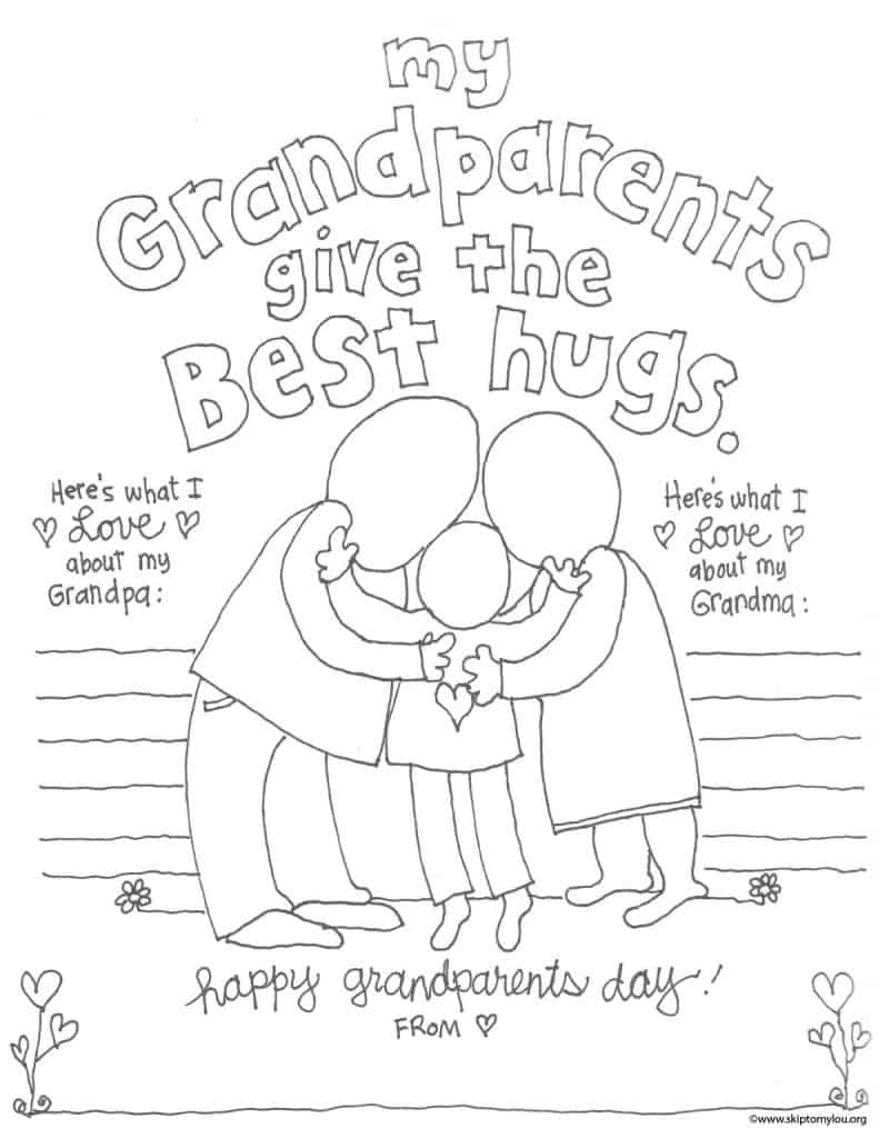 happy grandparents day coloring pages