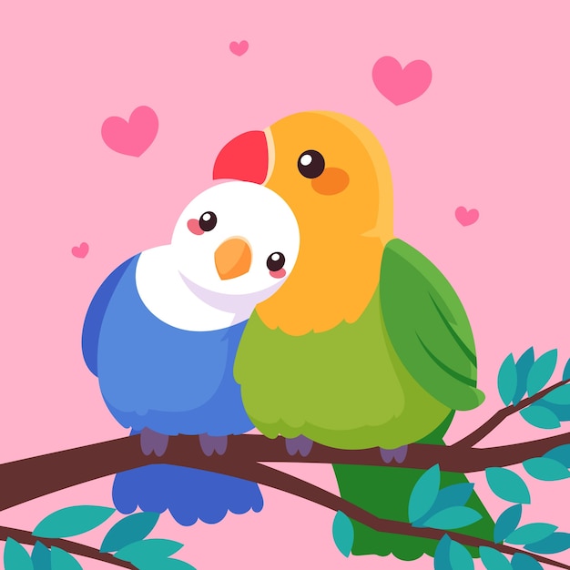 happy parakeets cliparts