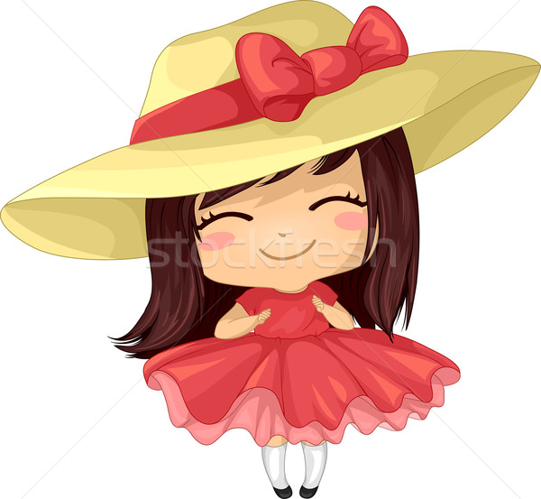 Kid Girl Hat Dress vector illustration © lenm (#7201229) | Stockfresh