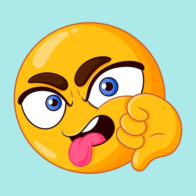 Free Vector | Hand drawn hate emoji illustration