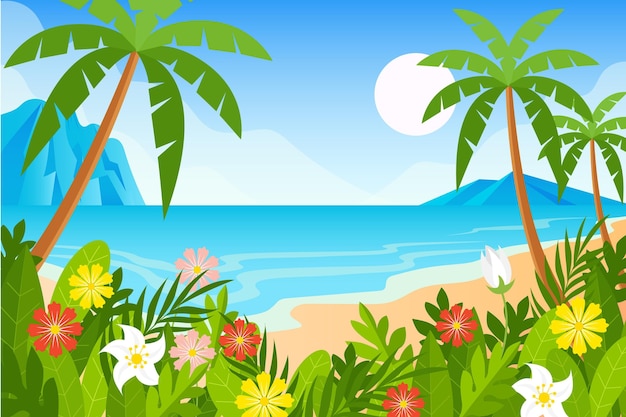 hawaiian beach cliparts
