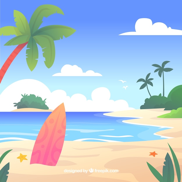 hawaiian beach cliparts