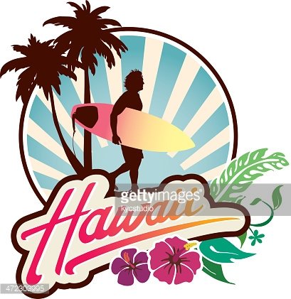 hawaiian surfer cliparts