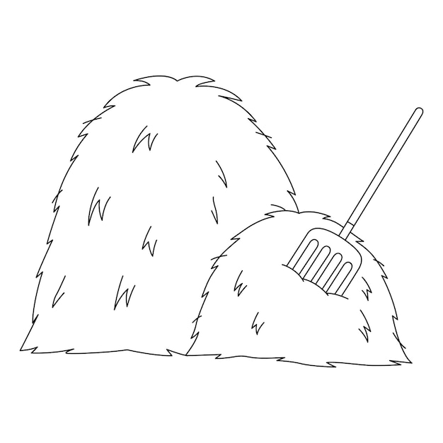 Premium Vector | Haystack Coloring Page Isolated for Kids