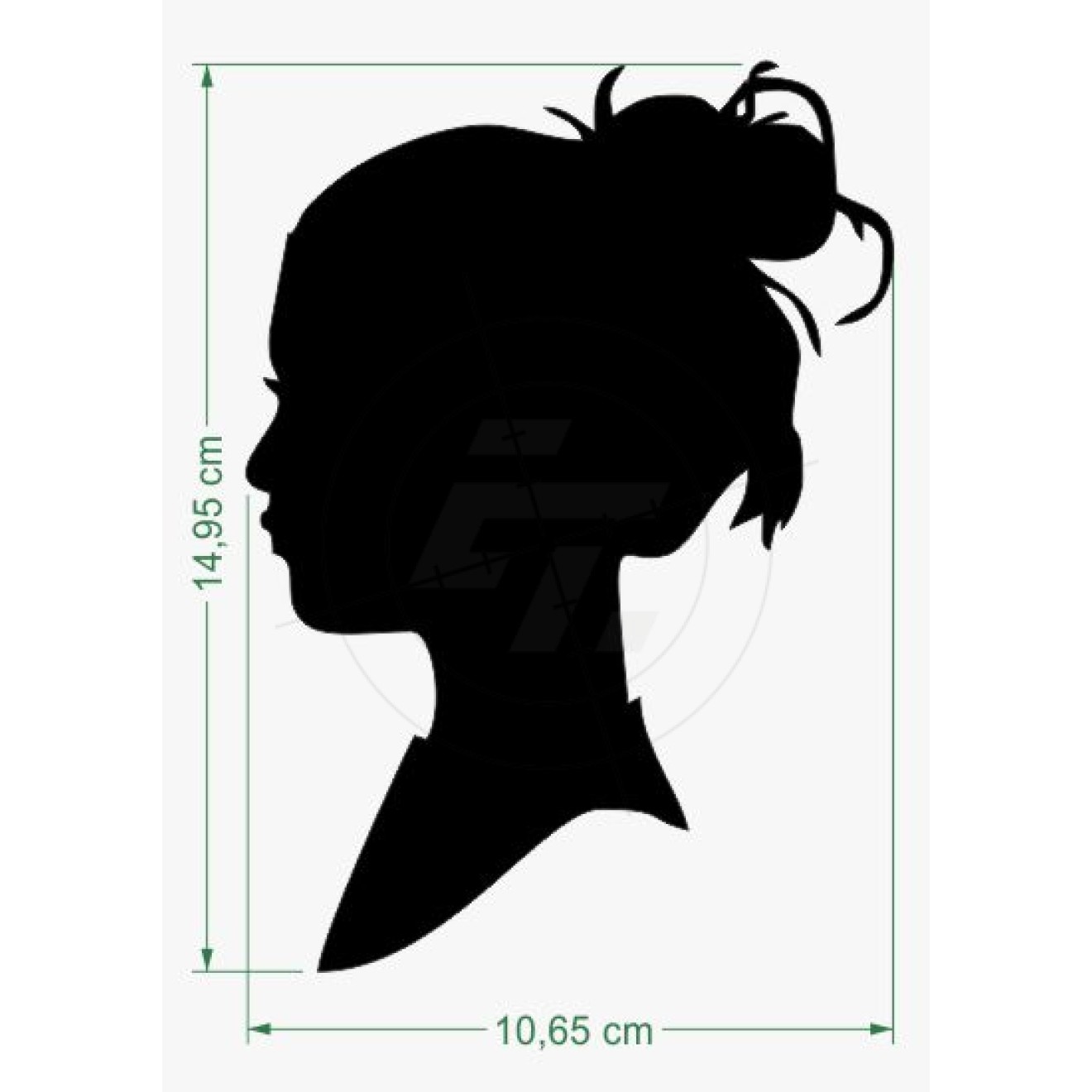 Woman head silhouette, side profile, Schaufensteraufkleber und ...