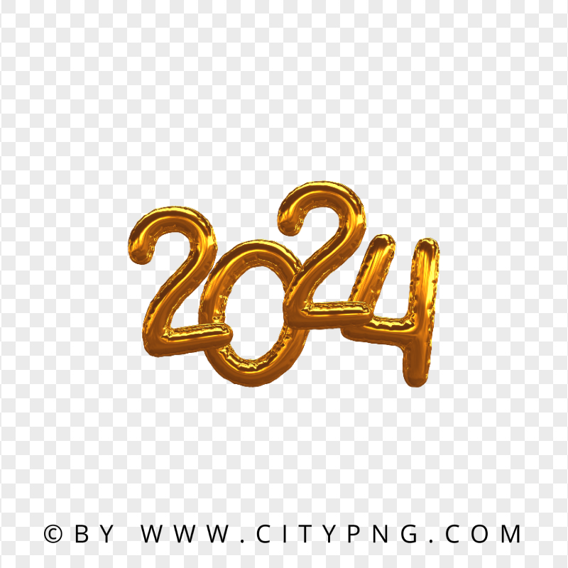 2024 Yellow Gold Balloons Style Transparent PNG HD | Citypng