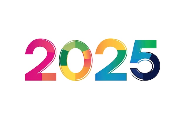 New Year 2024 paper numbers for calendar header on colorful ...