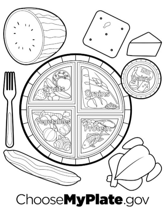 healthy eating coloring pages