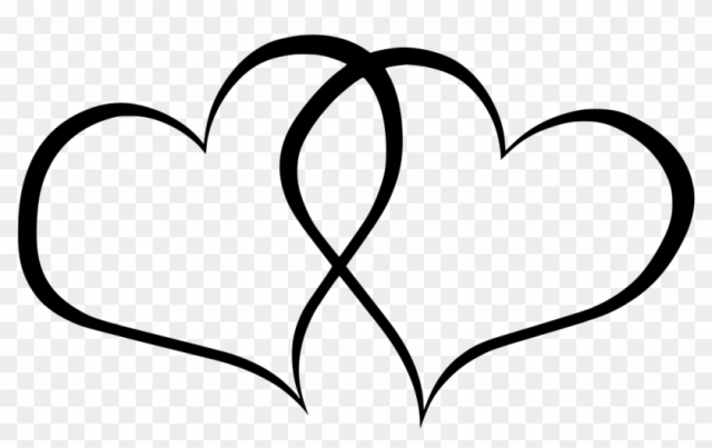 Free: Hd With Hearts In Outline Double Heart Clipart Black ...