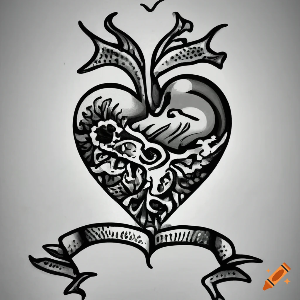 classic trad heart/banner design. im 6 months in &amp; still struggle ...