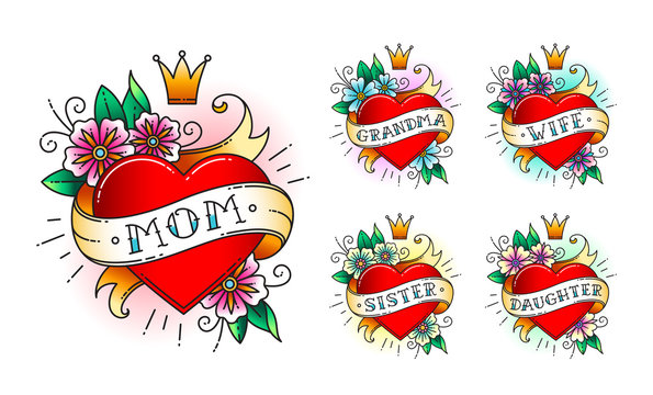 Heart Banner Tattoo Photos and Images | Shutterstock