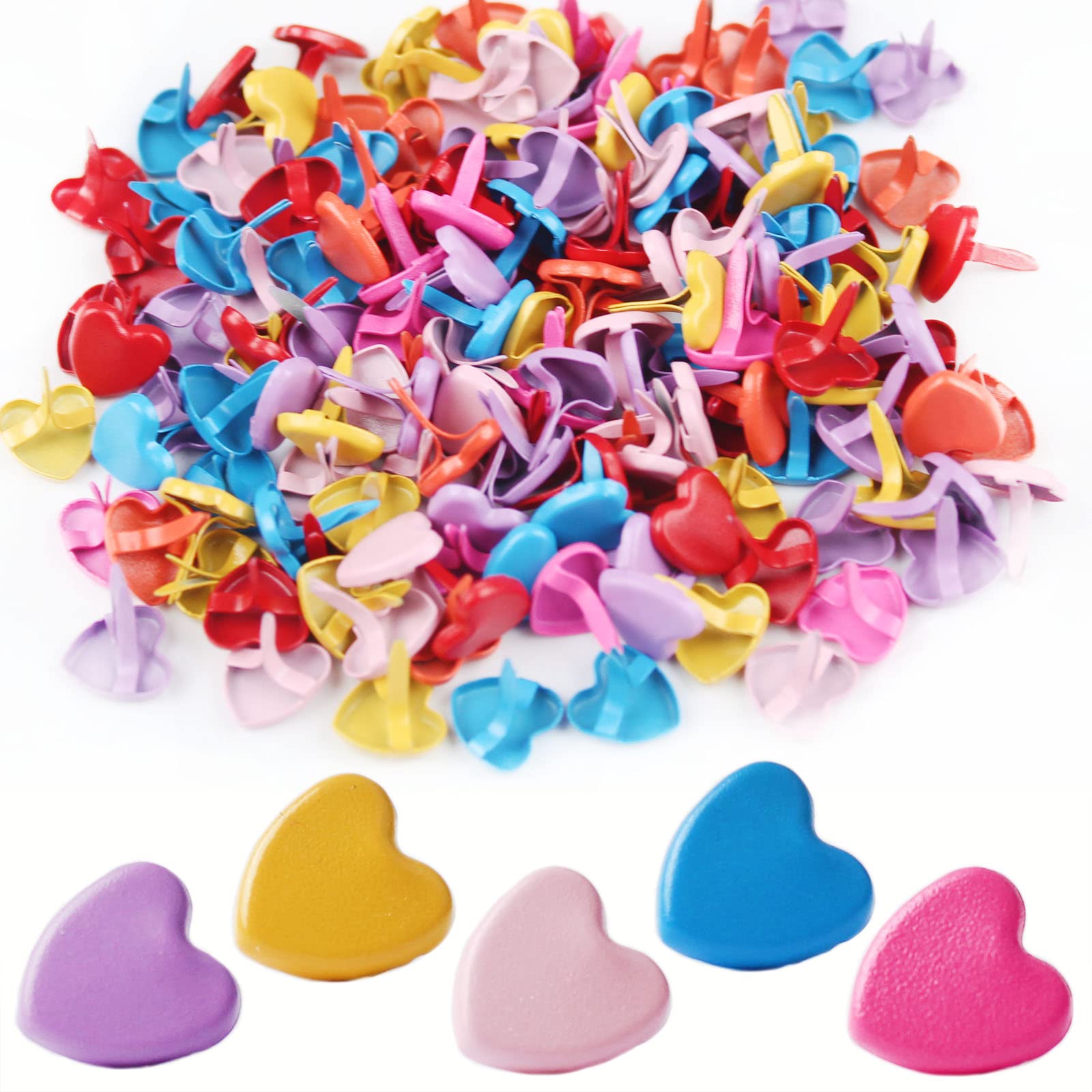O5O2 Pack of 150 Pattern Bag Clips Heart, Paper Clips, Round Head Clips,  Brads, Pattern Clips, Mini Brads Heart, Heart Clip, Metal Iron Brads Paper  ...