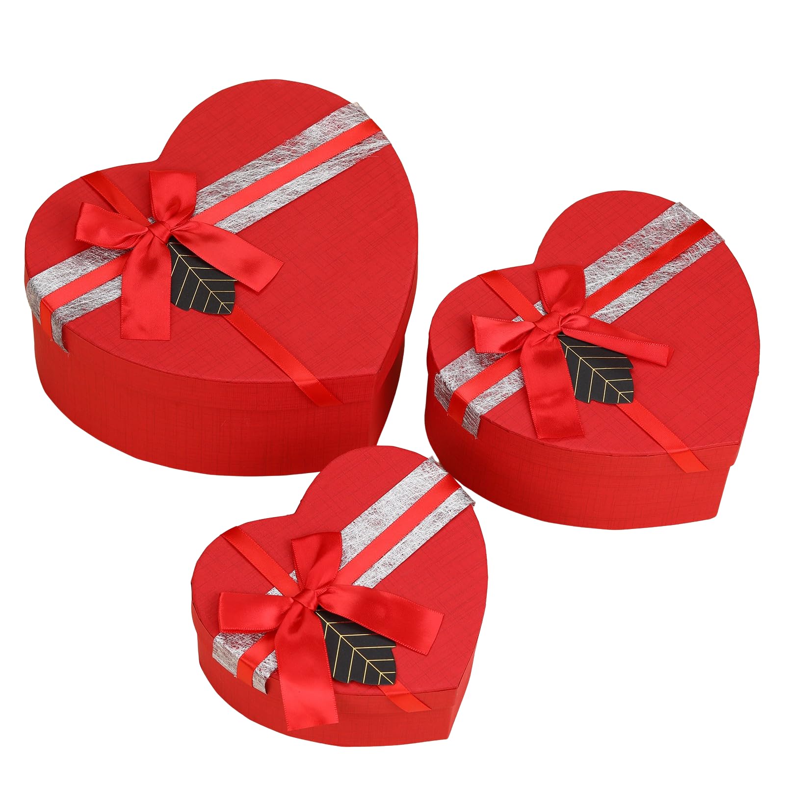 Heart Gift Boxes with Lid, Diameter 21.5 cm, 3-Piece Set in Red - Perfect  Gift Packaging for Birthday Gifts : Amazon.de: Stationery &amp; Office Supplies