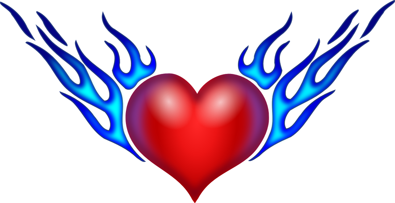 heart with flames