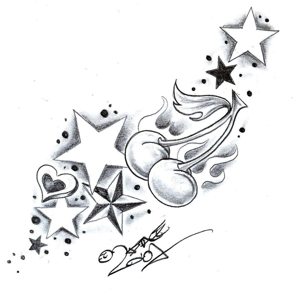 hearts and stars tattoo designs