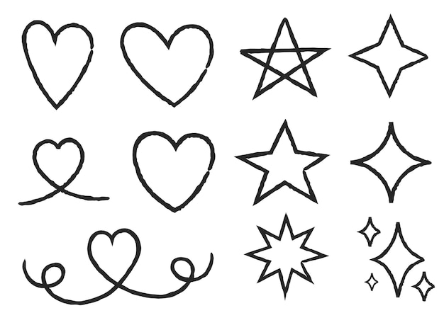 hearts stars cliparts
