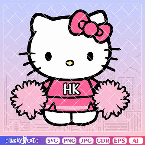 hello kitty cheerleader vector