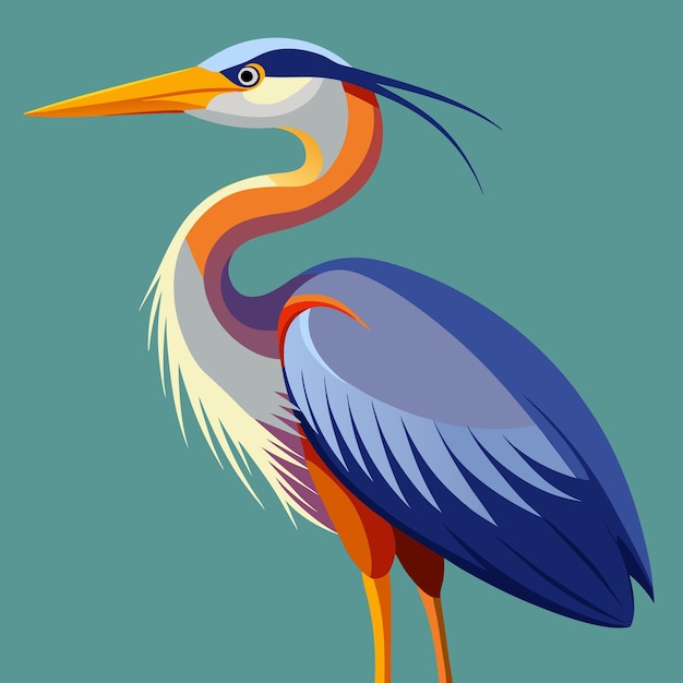 Heron Bird Clip Art Vector Illustration Design | Premium AI ...