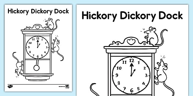 hickory dickory dock coloring pages