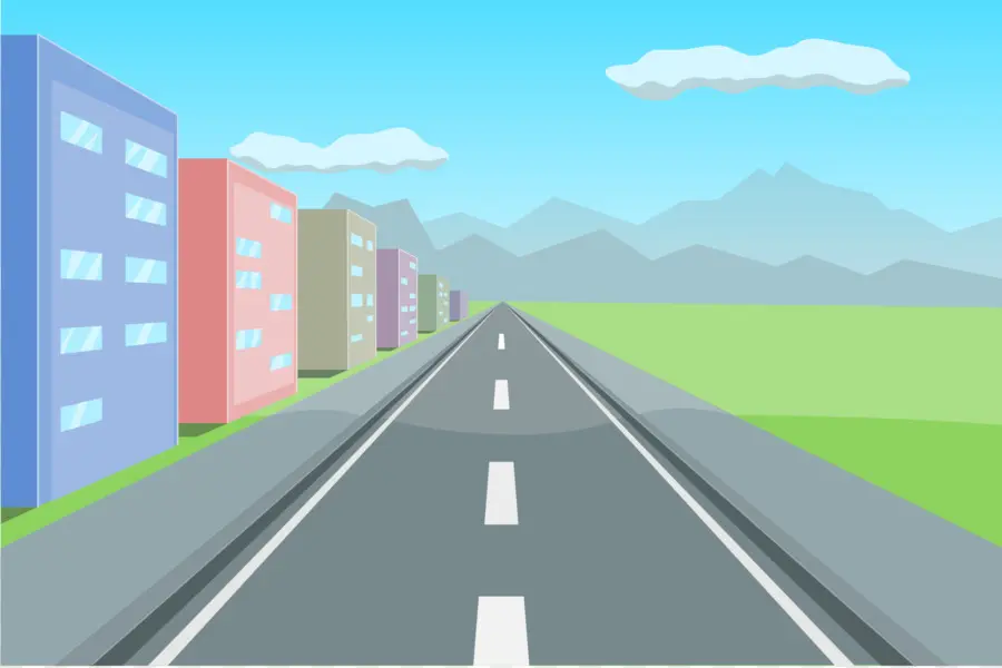City Road - Urban City Road with Buildings - CleanPNG / KissPNG
