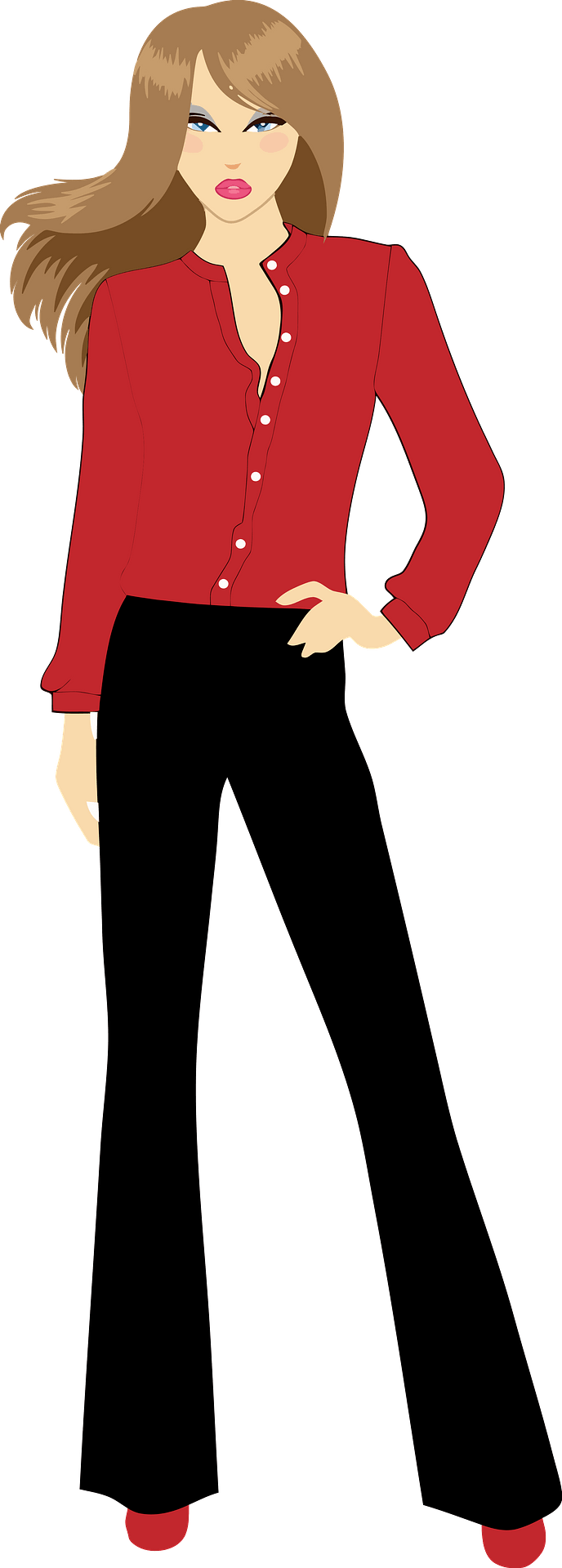 Fashion Woman with Hand on Hip - Free vector clipart images on ...