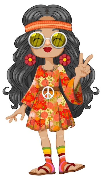 Hippie Frau Clipart-Vektoren und -Illustrationen zum kostenlosen ...