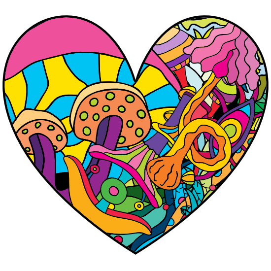 hippie heart cliparts
