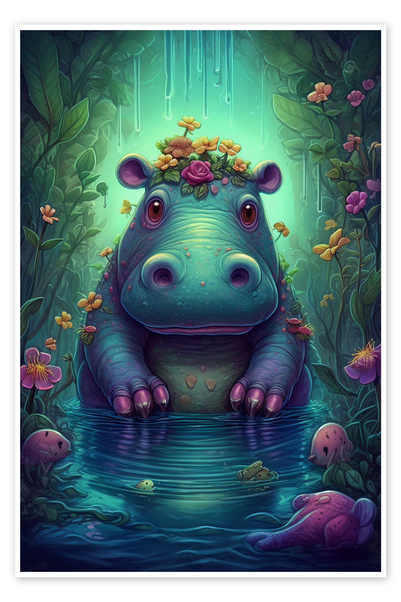 The Hippopotamus Drawing by Tom Van Herrewege | Saatchi Art