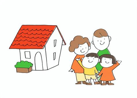 Free Vectors | 4 person family home