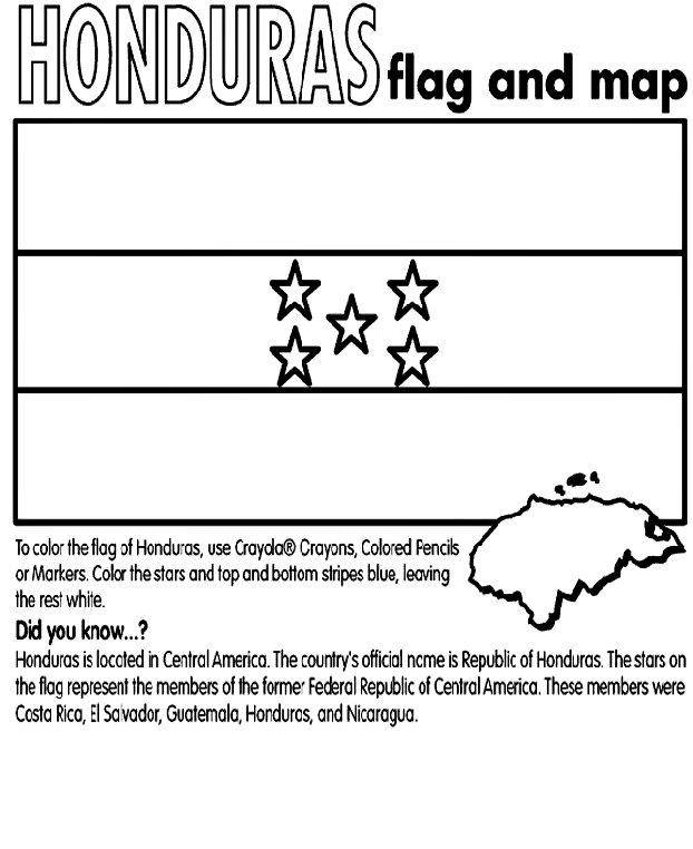 honduras flag coloring page