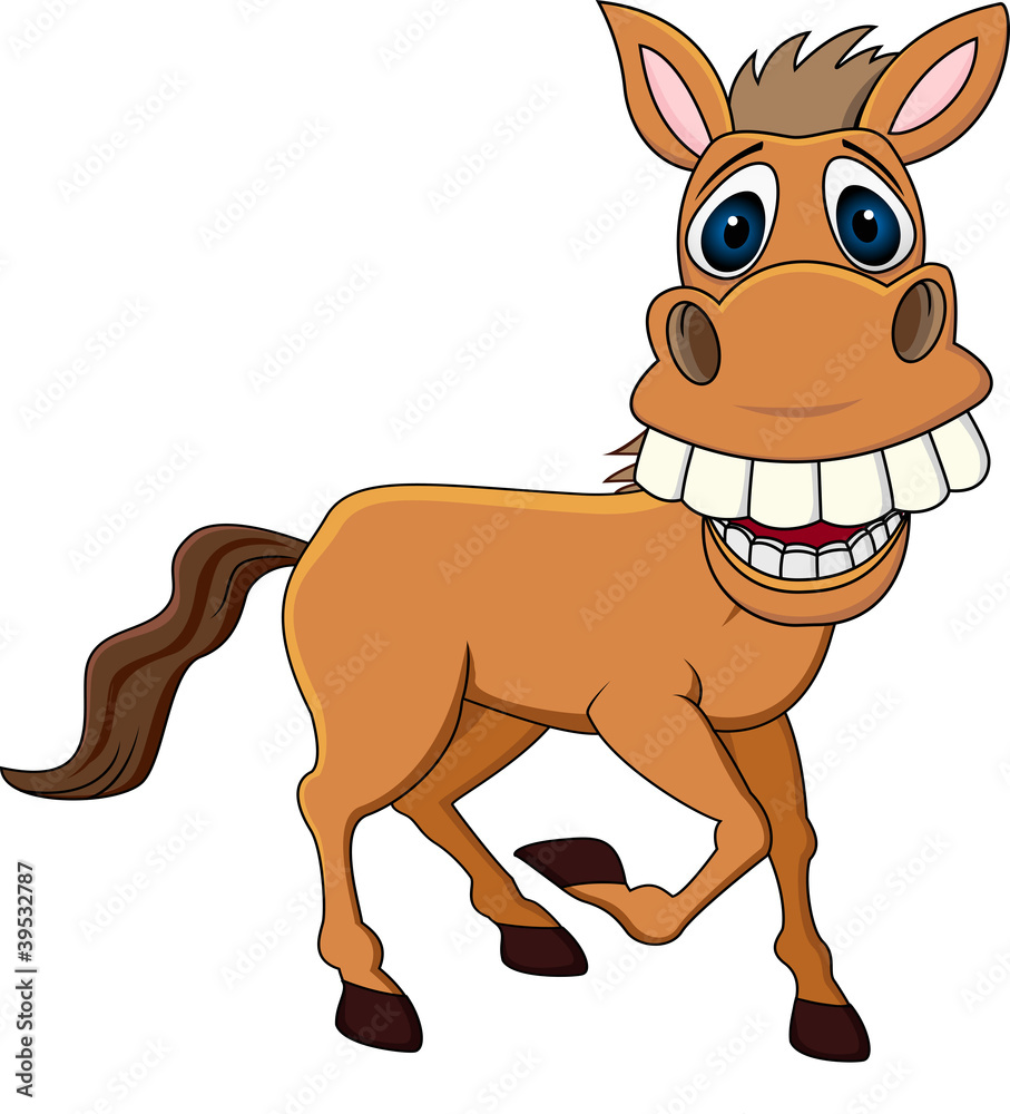 Smiling horse cartoon Stock-Vektorgrafik | Adobe Stock