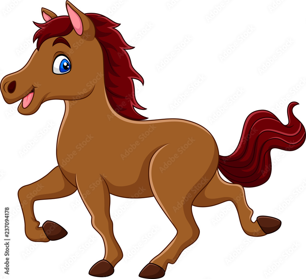 Smiling horse cartoon Stock-Vektorgrafik | Adobe Stock