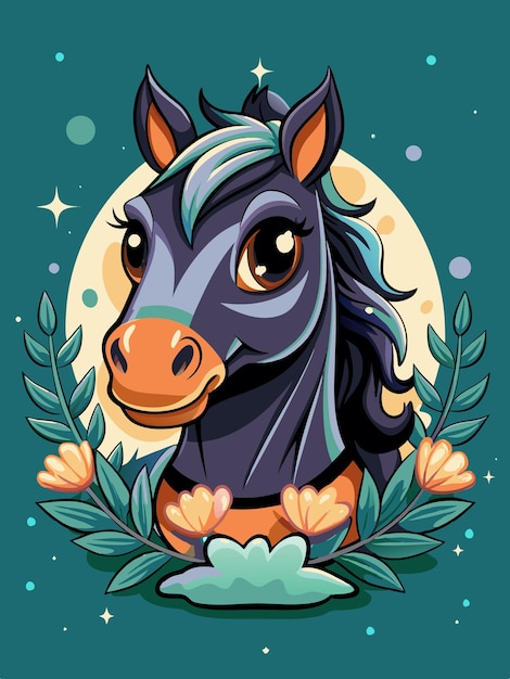A poster for a horse with a star and a star in the background ...
