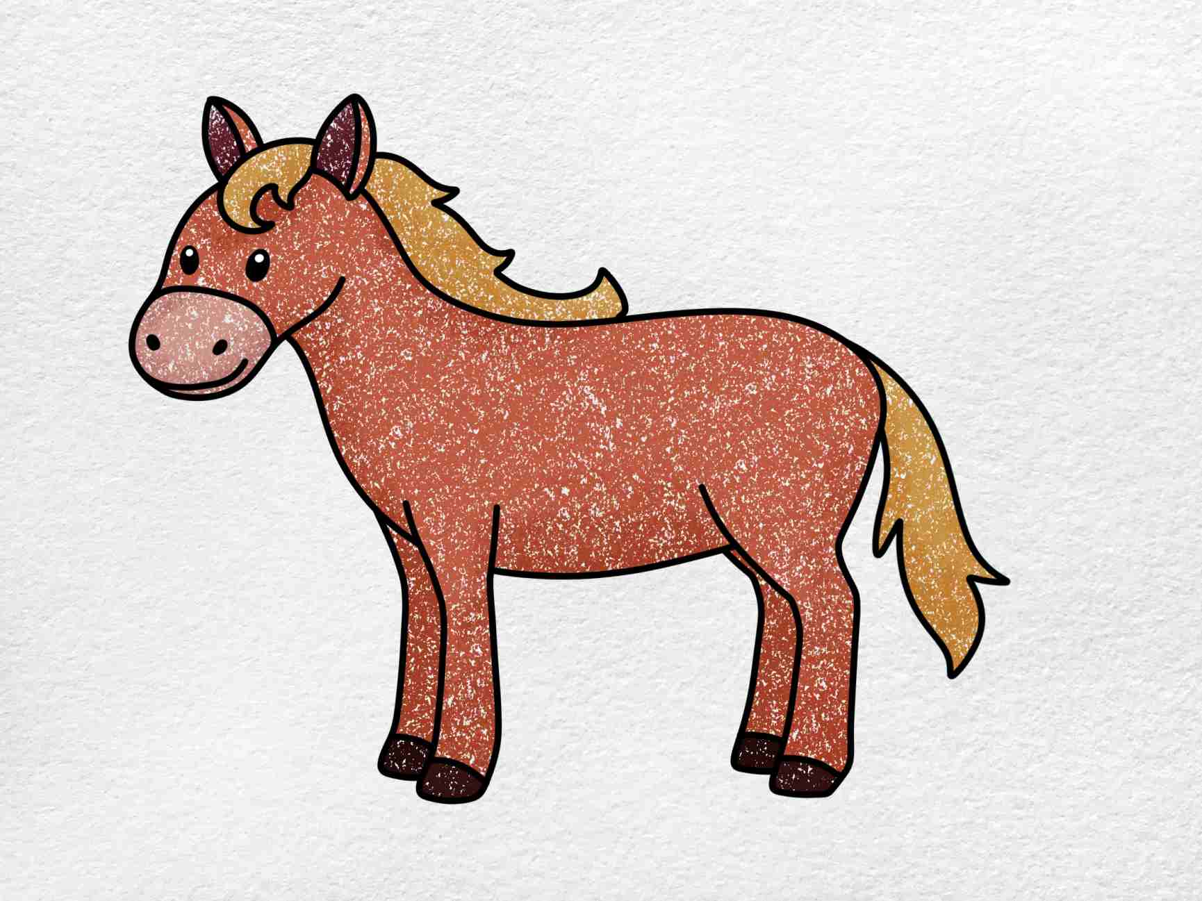 Cartoon Horse Drawing - HelloArtsy