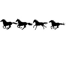 horses running silhouette