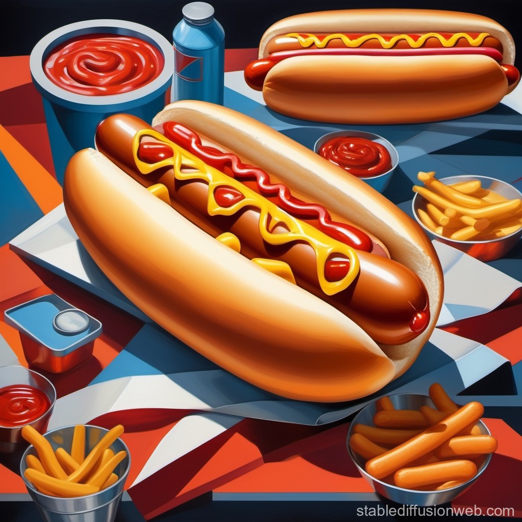 Hot Dog Revolution in Classic Art | Stable Diffusion Online