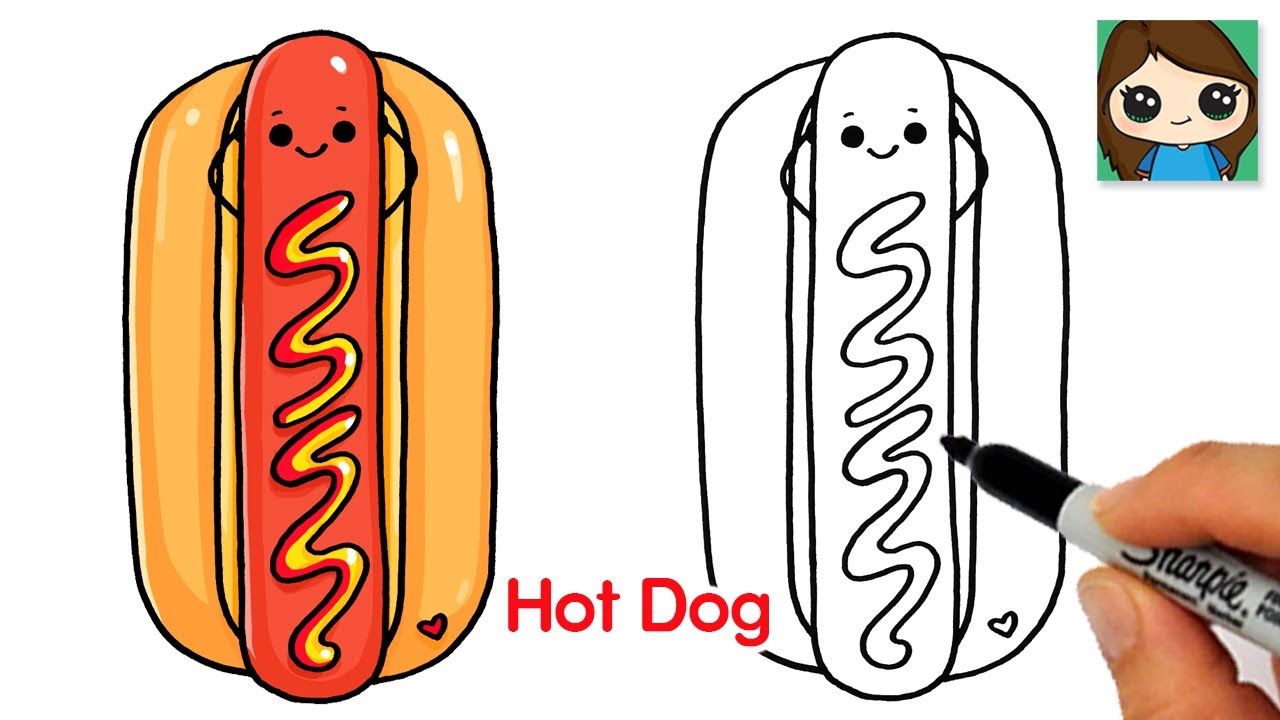 hot dog drawings