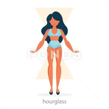 Hourglass body shape. Female character in underwear Illustration ...