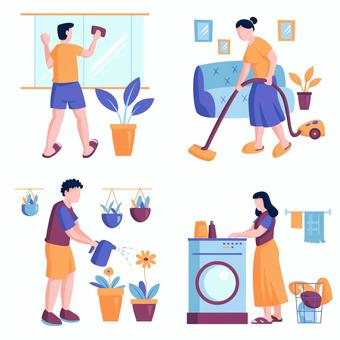 Free Vectors | Housework illustration set