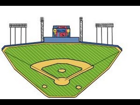 how to draw a baseball stadium