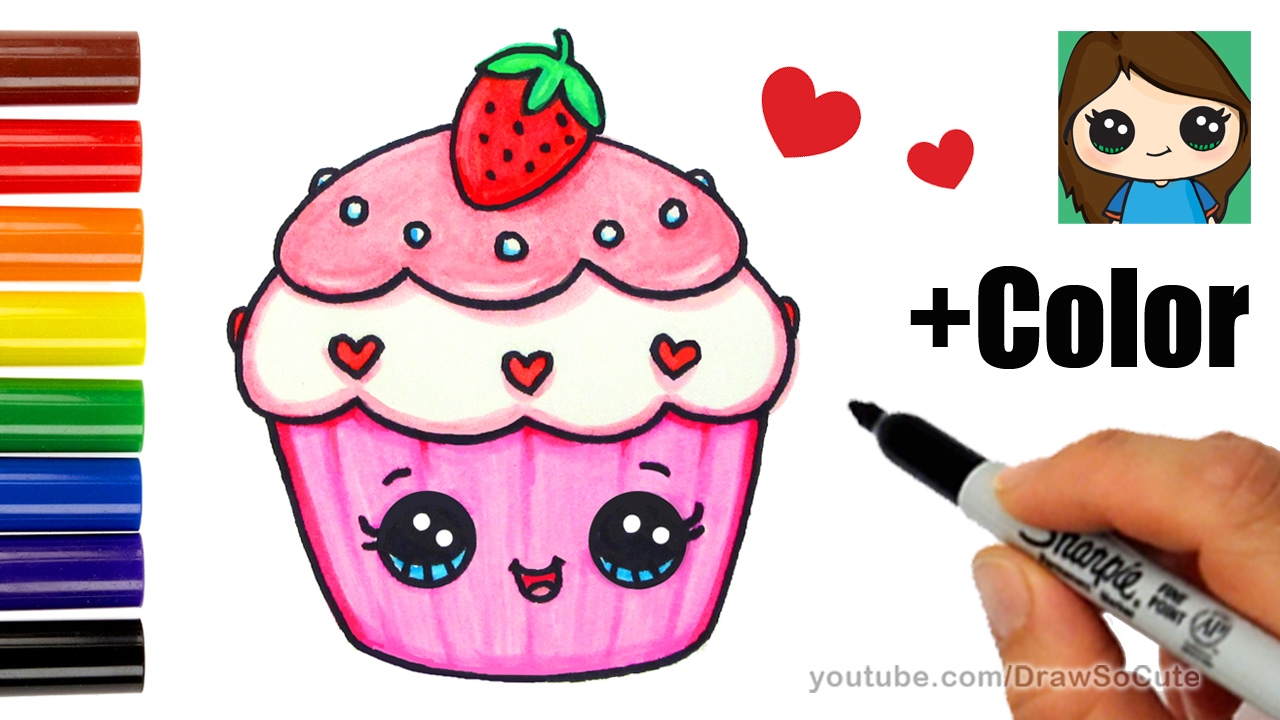 how to draw a cute cupcake