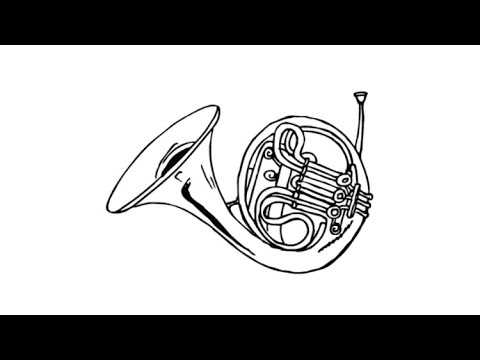 how to draw a french horn