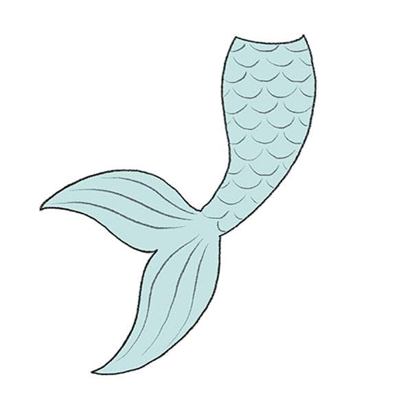 how to draw a mermaid tail