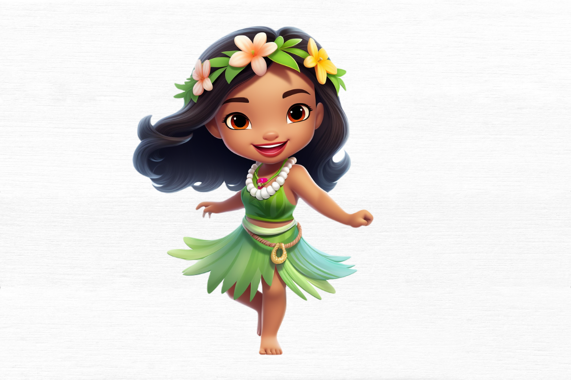 Adorable Little Hula Girl Clipart By Regulrcrative | TheHungryJPEG