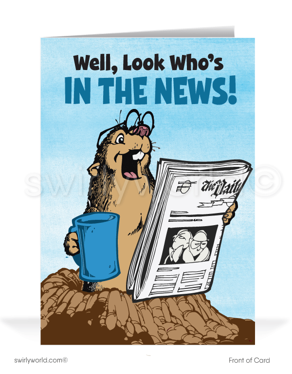 Funny Youre in the News Congratulations Cartoon Cards for Business  Customers