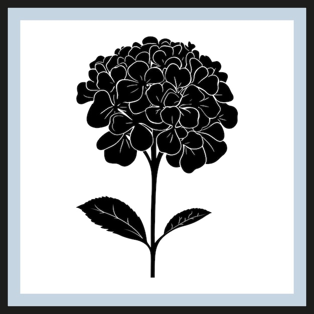 hydrangea silhouette cliparts